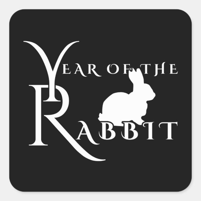 Year of the rabbit square sticker (Front)