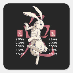 Year of the rabbit square sticker