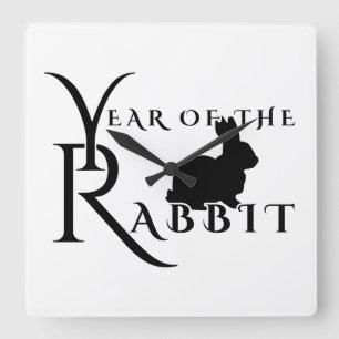 Year of the rabbit square wall clock