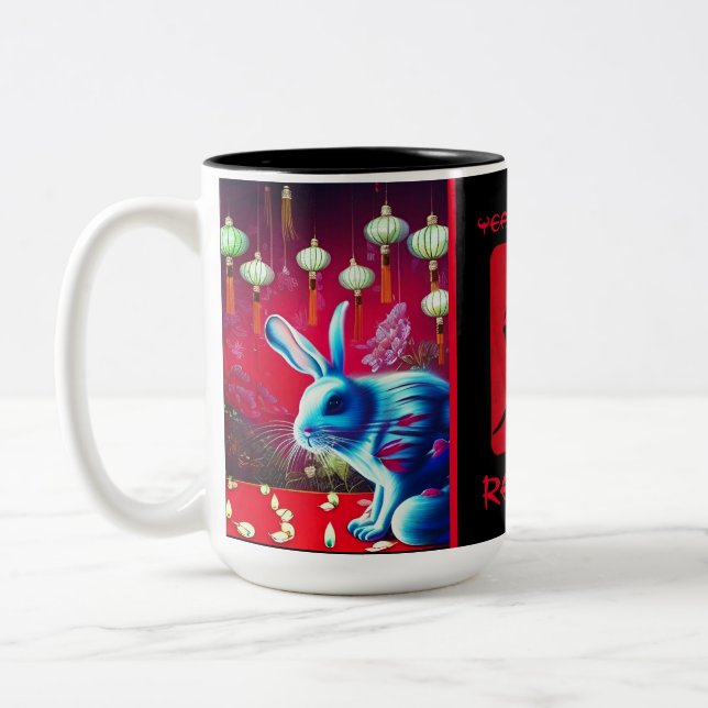 Year Of The Rabbit Two-Tone Coffee Mug (Left)