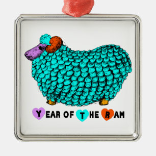 Year of the Ram Sheep or Goat - Metal Tree Decoration