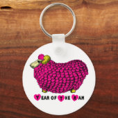 Year of the Ram Sheep or Goat Pink Keychain (Front)