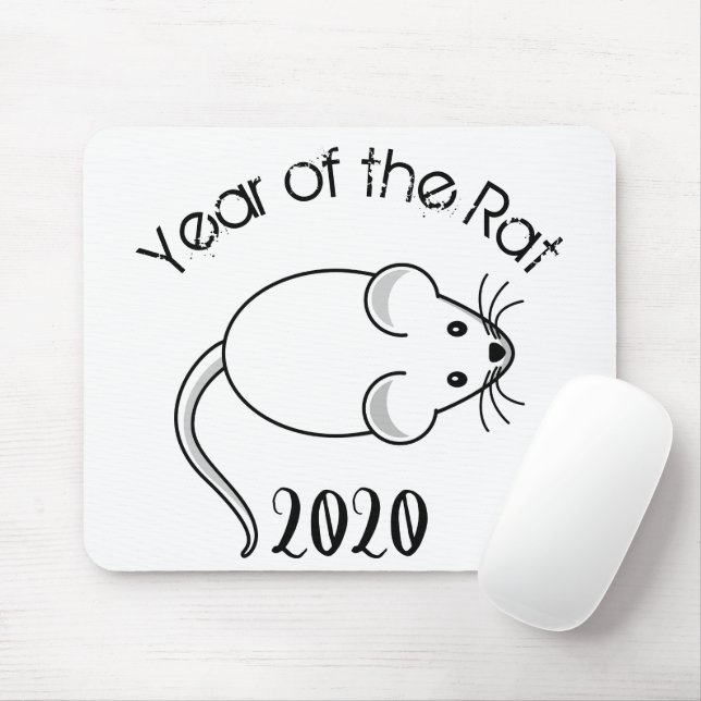Year of the Rat 2020 Mouse with Text Mat (With Mouse)