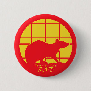 Year of the Rat 6 Cm Round Badge