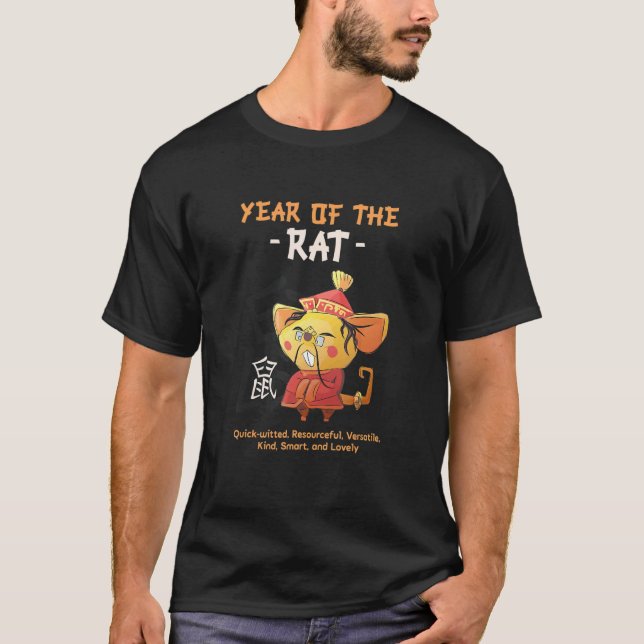 Year Of The Rat Chinese Zodiac Animal Sign T-Shirt (Front)