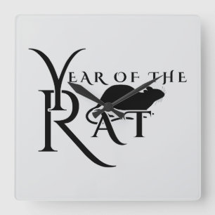 Year of the rat square wall clock