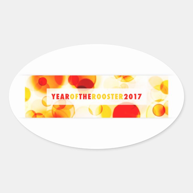 year of the rooster 2017 (bokeh) oval sticker (Front)