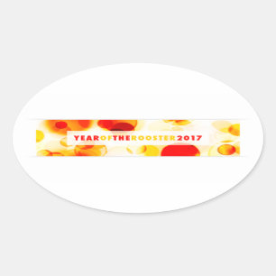 year of the rooster 2017 (bokeh) oval sticker
