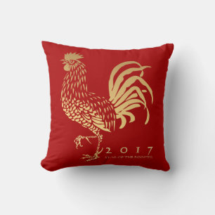 Year of The Rooster 2017 customisable Red Pillow