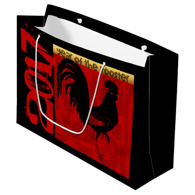 Year of The Rooster 2017 Large Gift Bag 1 (Front Angled)