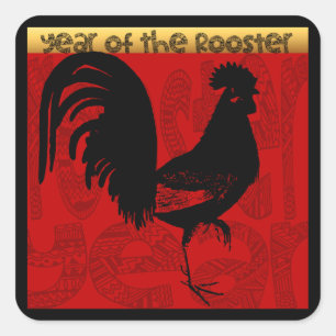 Year of The Rooster 2017 Square Sticker