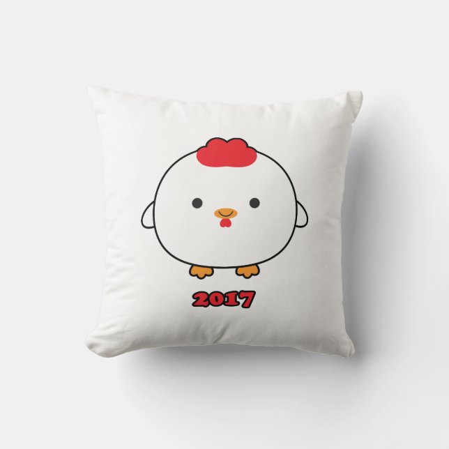 Year of the Rooster 2017 Throw Pillow (Front)
