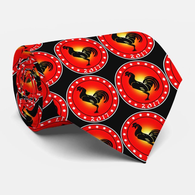 Year of the Rooster 2017 Tie (Rolled)