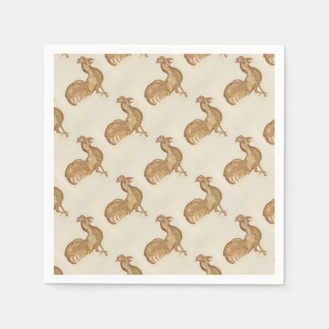 Year of the Rooster Happy New Year 2017 Party Napkin (Front)