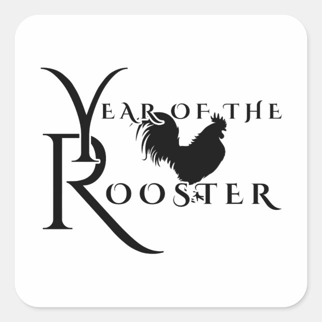 Year of the rooster square sticker (Front)