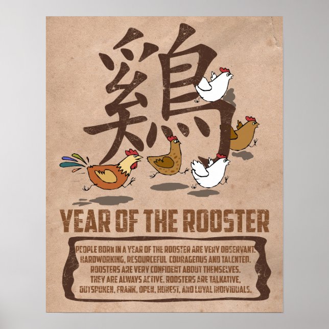Year of The Rooster Traits Poster (Front)