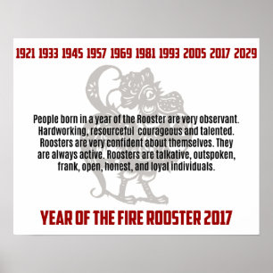 Year of The Rooster Traits Poster