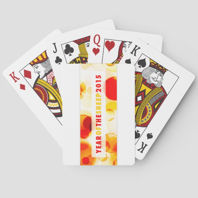 year of the sheep 2015 (bokeh) playing cards (Back)