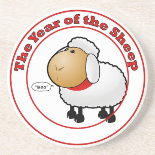Year of the Sheep Cartoon Coaster