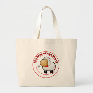 Year of the Sheep Cartoon Large Tote Bag