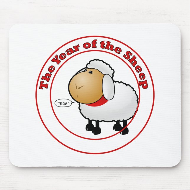 Year of the Sheep Cartoon Mouse Mat (Front)