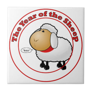 Year of the Sheep Cartoon Tile