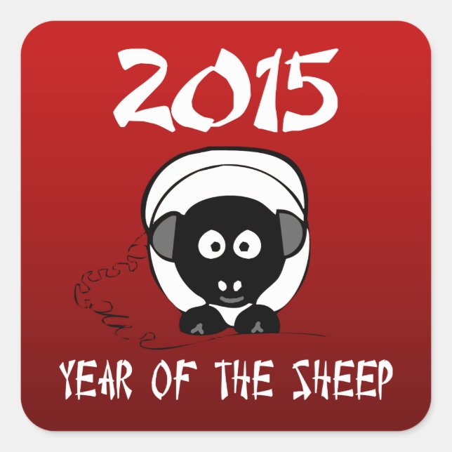 Year of The Sheep Ram Goat Square Sticker (Front)