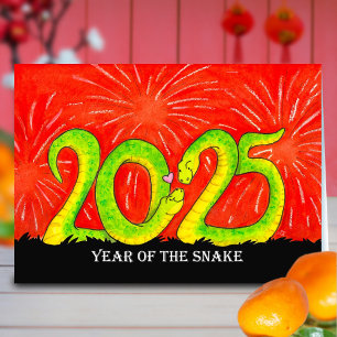 Year of the Snake 2025 greeting card