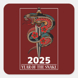 Year of the snake 2025 square sticker
