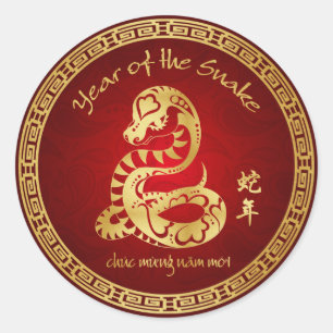 Year of the Snake 2025 - Vietnamese New Year - Tết Classic Round Sticker