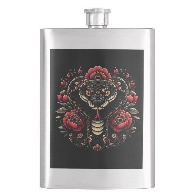 Year of the Snake 2025: Wisdom, Transformation Hip Flask (Front)