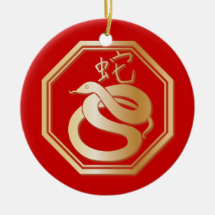 Year of the Snake Ceramic Tree Decoration