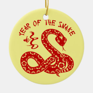 Year of The Snake Ceramic Tree Decoration