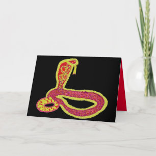 Year of the Snake Chinese Lunar New Year glitter Holiday Card