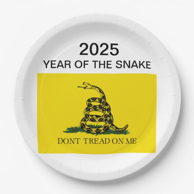 Year of the snake/ don't tread on me paper plate (Front)