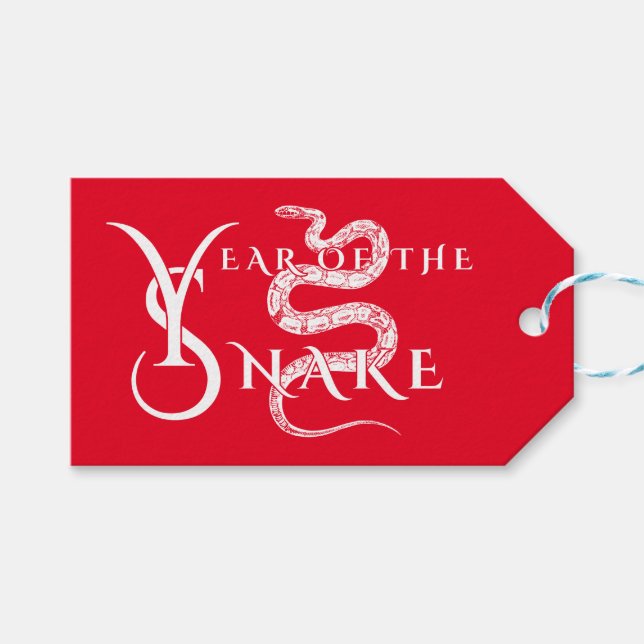 Year of the snake gift tags (Front (Horizontal))