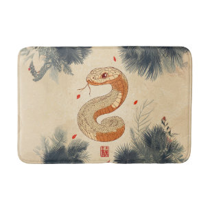 Year of The Snake Majestic Cobra Double Happiness Bath Mat