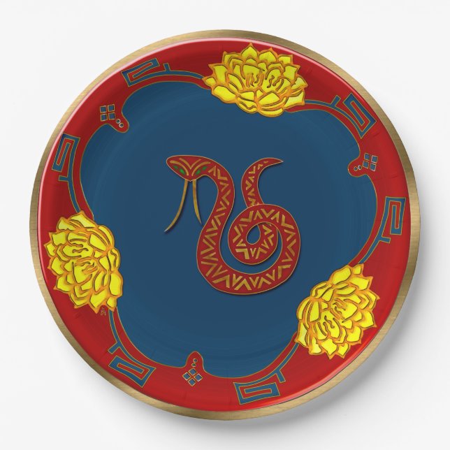 Year Of The Snake Paper Plate (Front)