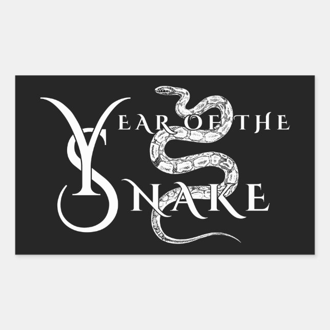 Year of the snake rectangular sticker (Front)