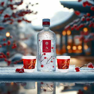 Year of the Snake Red & Gold Shot Glass