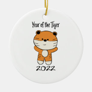 Year of the Tiger 2022 Ceramic Tree Decoration