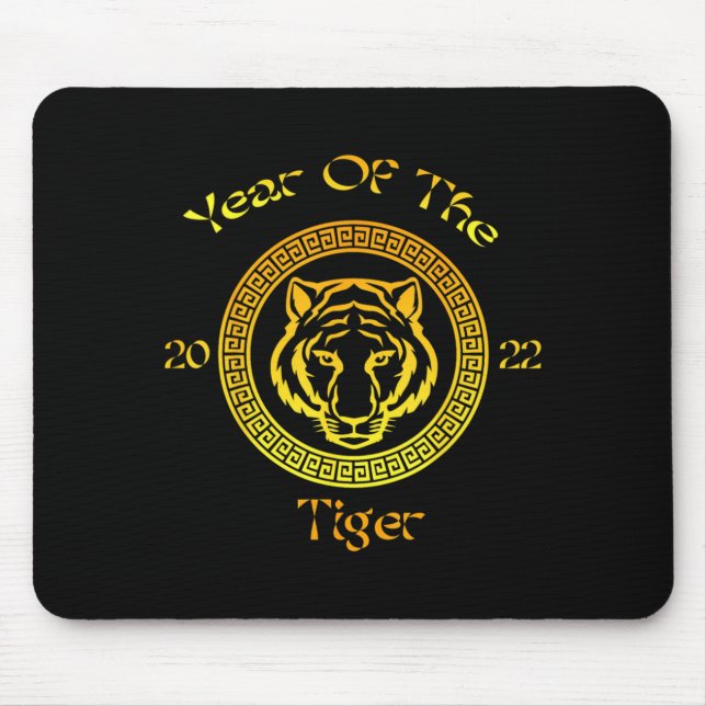Year Of The Tiger 2022 Circular Asian Chinese New  Mouse Mat (Front)