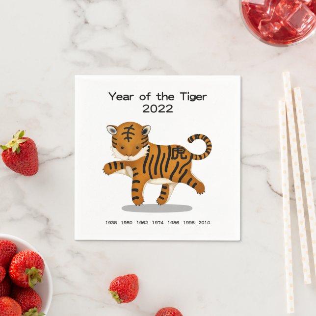 Year of the Tiger 2022 Cute Chinese Zodiac Napkin (Insitu)