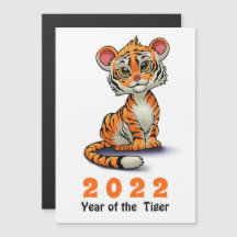 Year of the Tiger 2022 Cute Orange Cartoon Cub