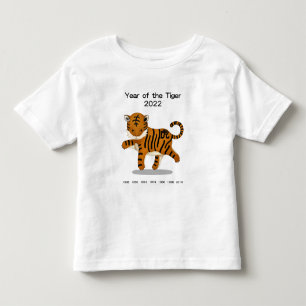 Year of the Tiger 2022 Cute Zodiac Animal Toddler T-Shirt