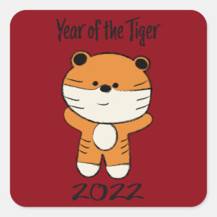 Year of the Tiger 2022 Square Sticker