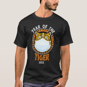 Year Of The Tiger 2022 Tiger Wearing Face Mask Fun T-Shirt