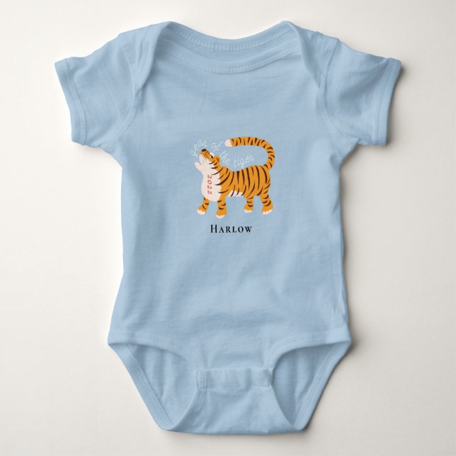Year of the Tiger Blue Baby Bodysuit (Front)