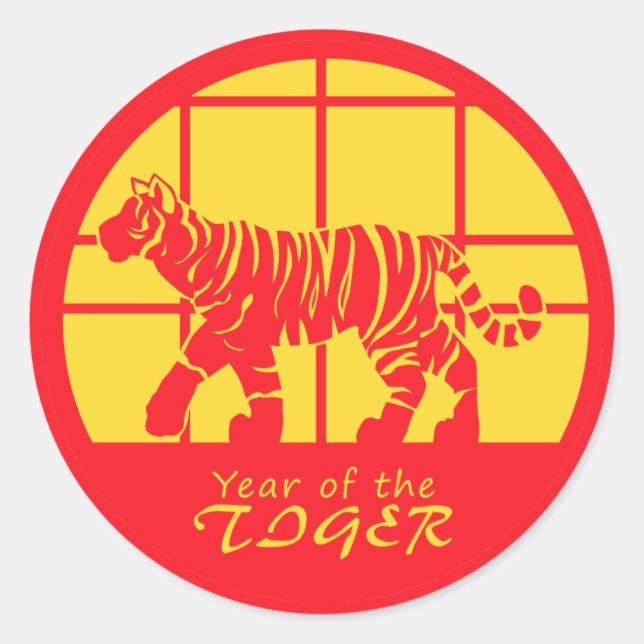 Year of the Tiger  Classic Round Sticker (Front)