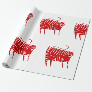 YEAR OF THE TIGER RED Wrapping Paper